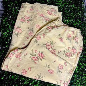 Victoria’s Secret Pajama Bottom Pants ONLY light yellow floral Medium